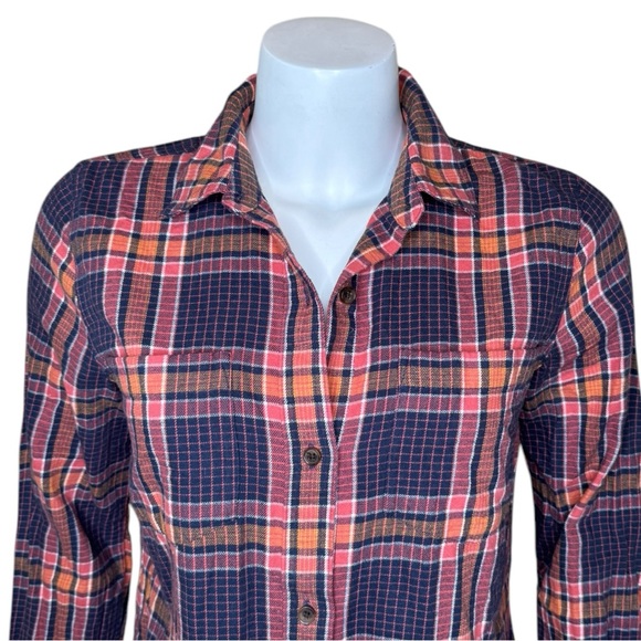 Madewell Flannel Classic Ex-Boyfriend Shirt S Edith Plaid Button - Picture 3 of 9